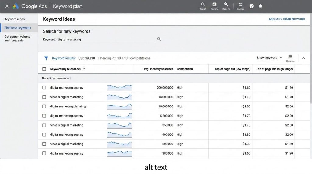 Google Keyword Planner - best seo tools for small business owners