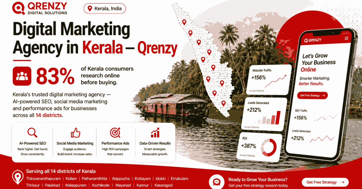 Digital Marketing Agency in Kerala — Qrenzy Digital Solutions