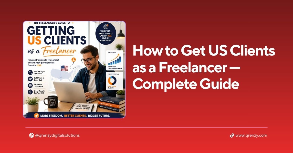Freelancer from India working on laptop getting US clients online
